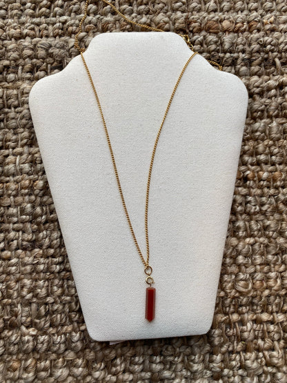 Pointed Carnelian Stone Necklace