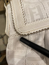 Load image into Gallery viewer, Fendi, Chef Flap Bag Perforated Zucca Leather Handbag, 3