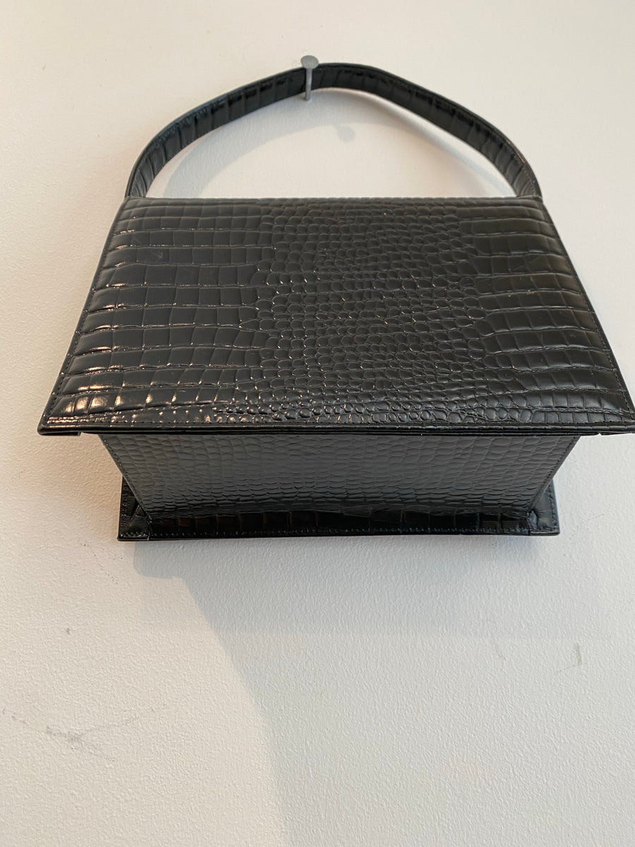 Black Lock and Key Enclosure Handbag