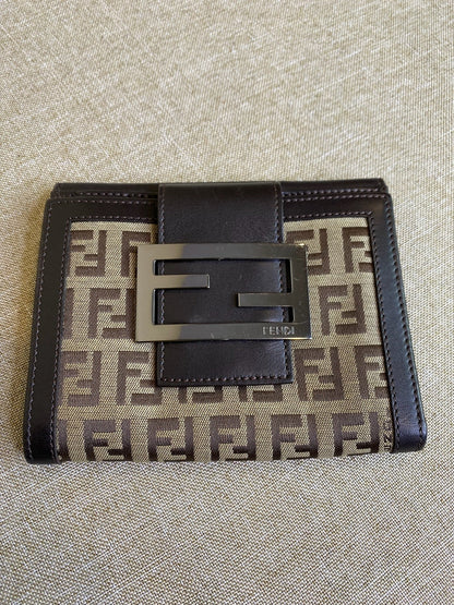 Fendi, Zucchino FF Logo Compact Wallet, 35