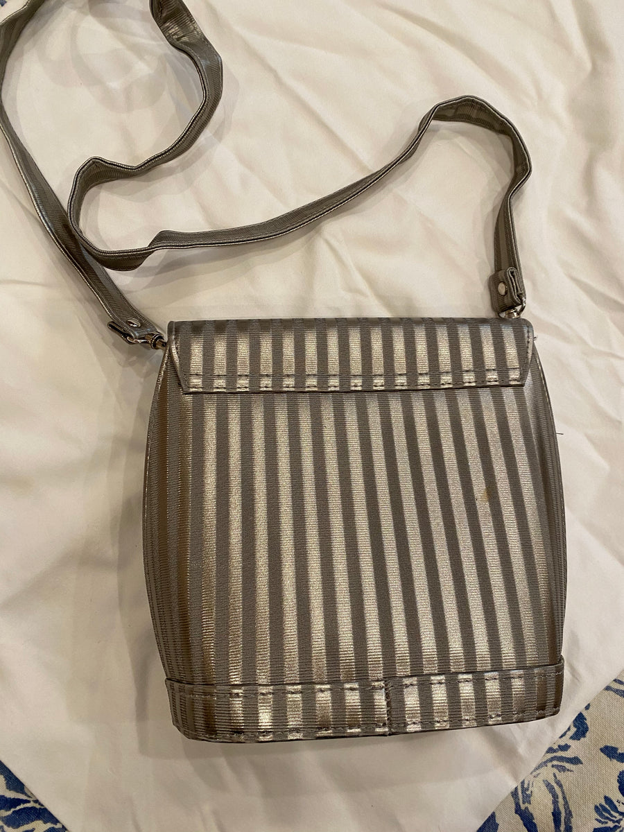 1970's Silver Stripe Elephant Purse