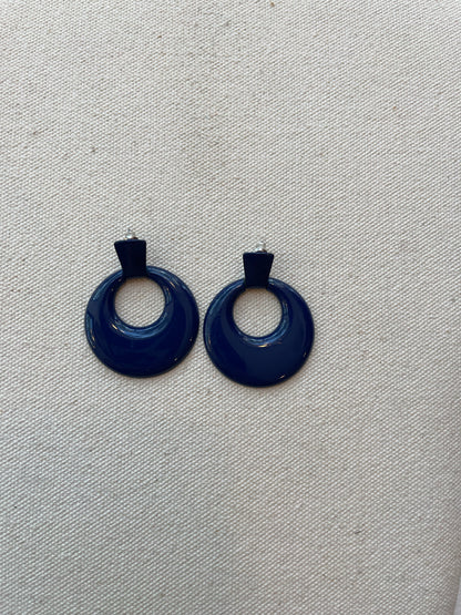 Blue Circle Earrings
