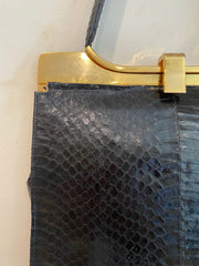 Black Lee Kee Croc Bag, 1950's