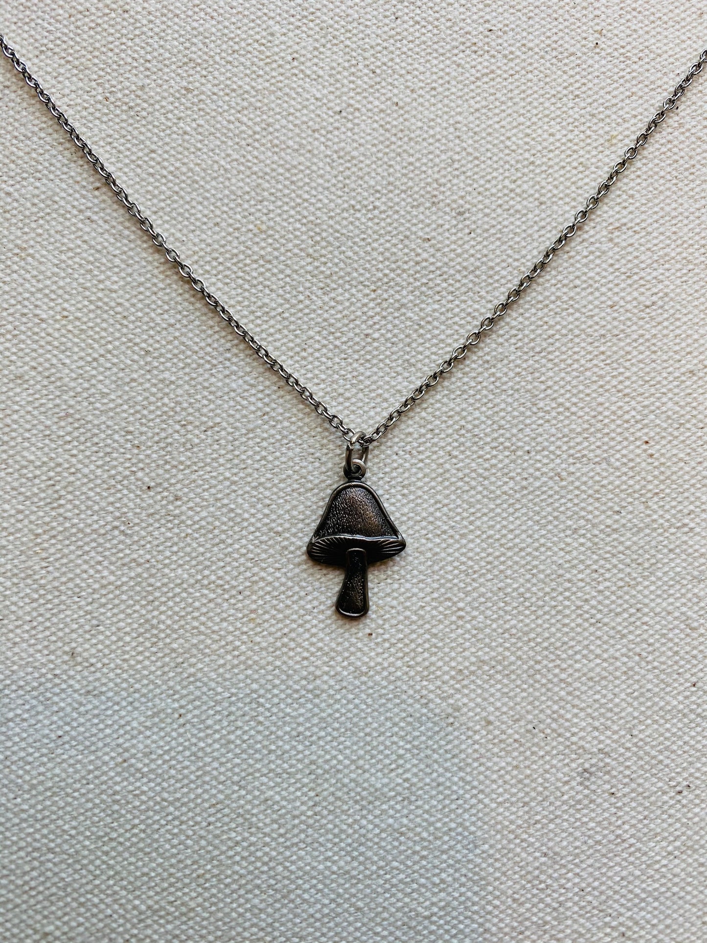 Silver Mushroom Necklace