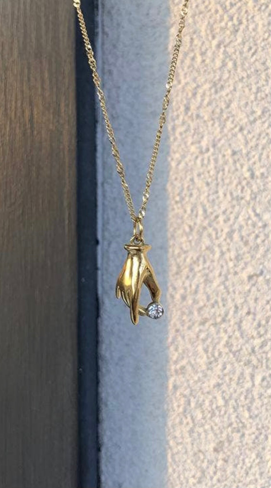 Gold Plated Dainty Hand Necklace