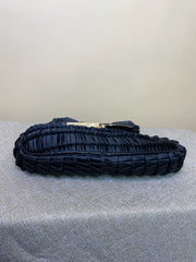Fendi, Rhinestone Black Satin Clutch, 8