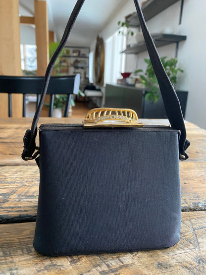Tiny black box purse, 1950's