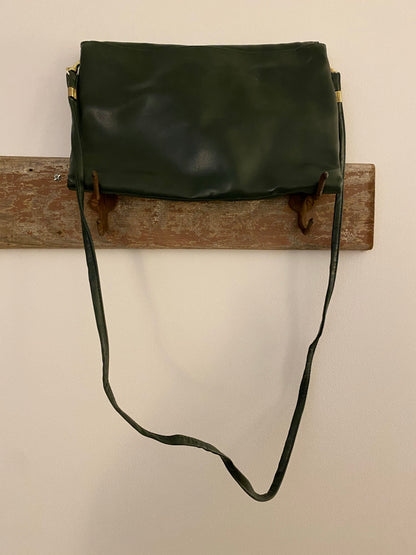 Olive Green Clutch with Shoulder Strap, 1990's