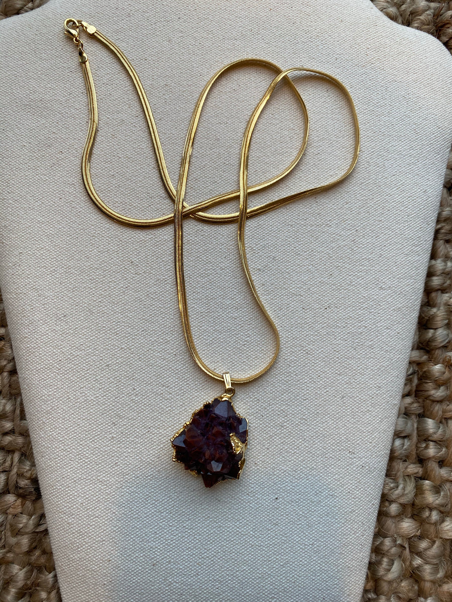 Amethyst Cluster with Hematite Inclusions Necklace