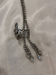 Rhinestone Bolo Tie Necklace