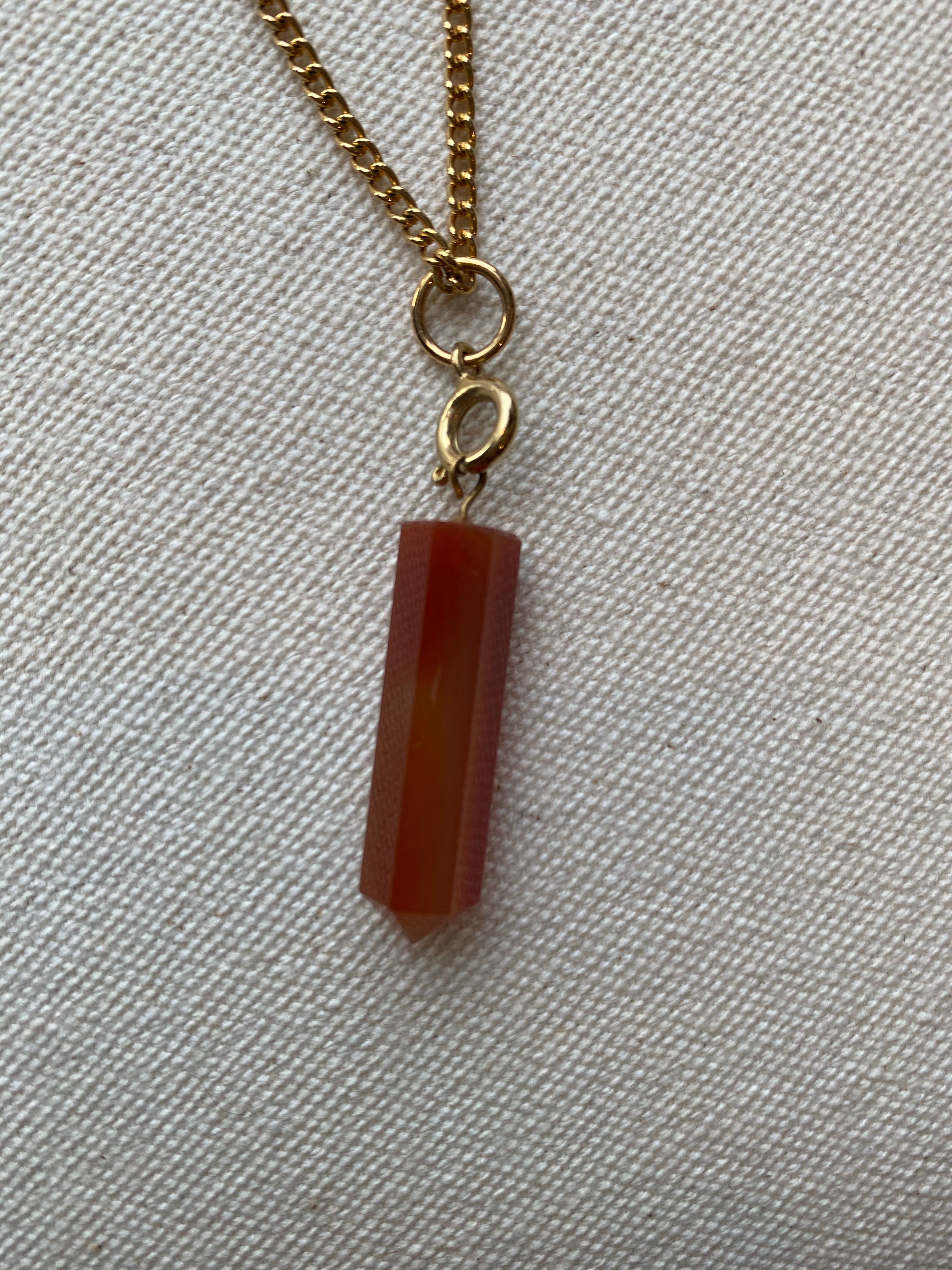 Pointed Carnelian Stone Necklace