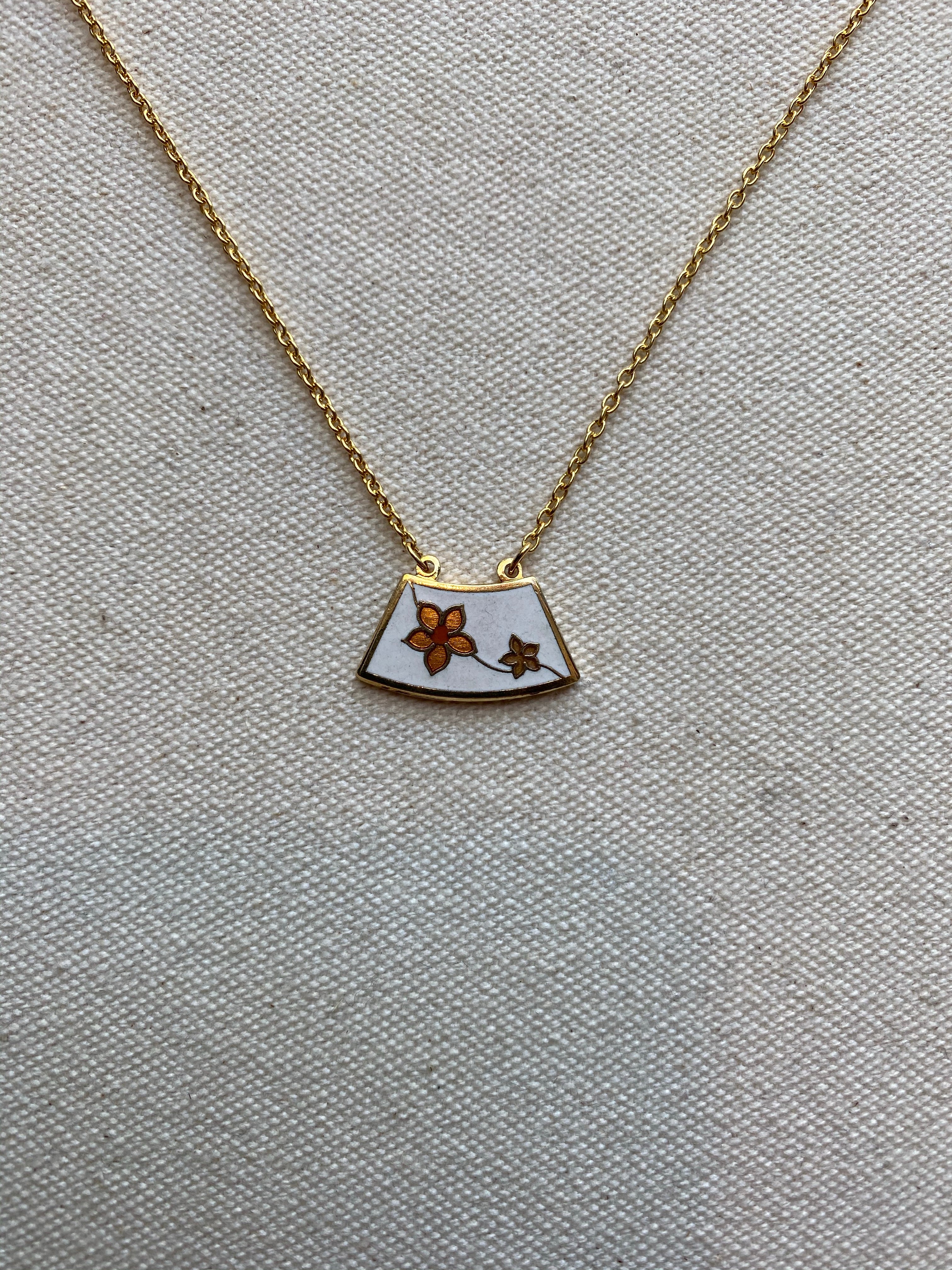 Flower Tile Necklace