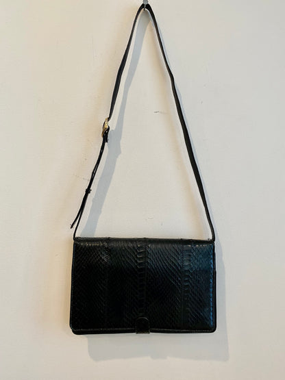Black Snake Skin Handbag