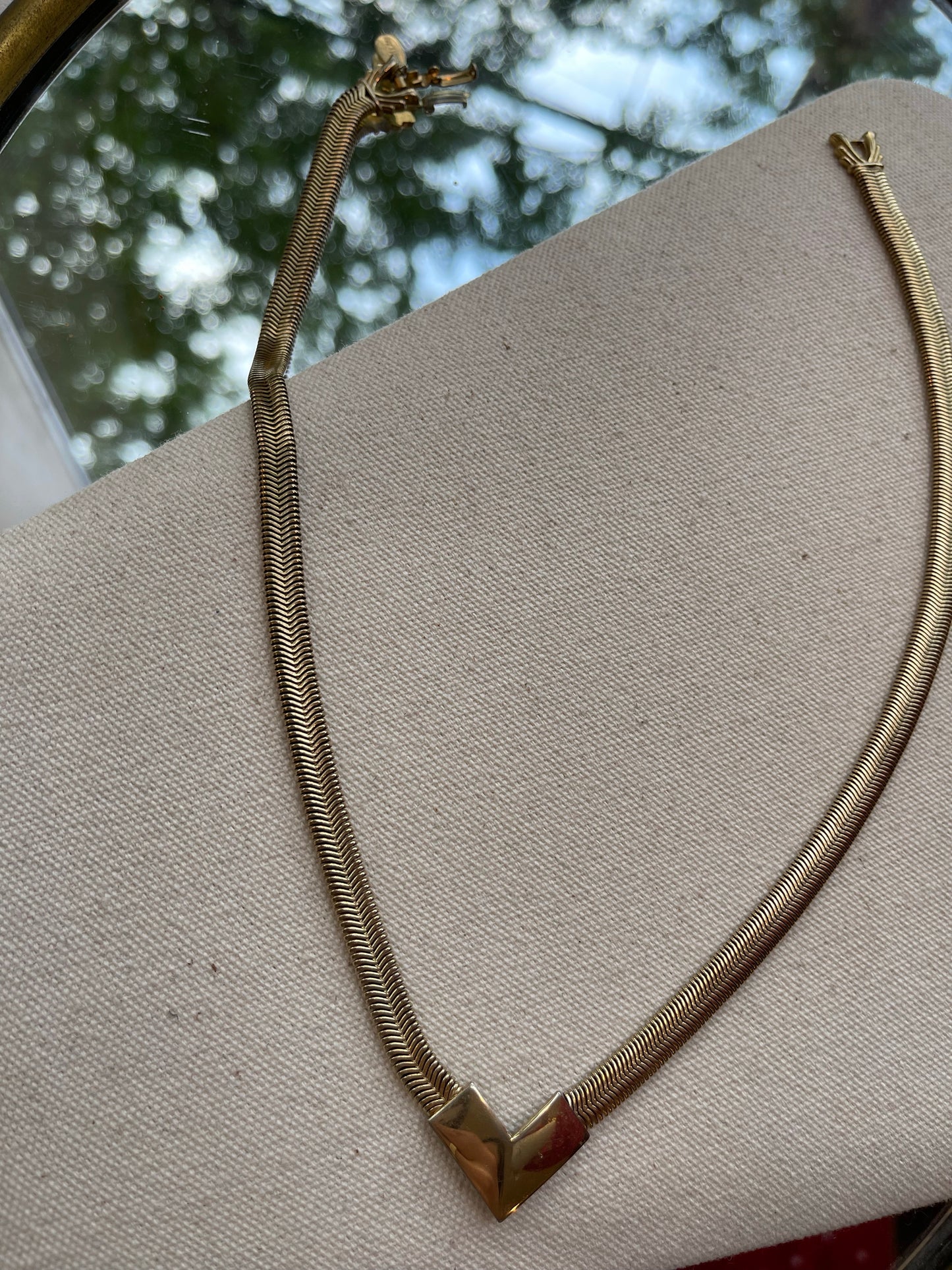 Pointed Herringbone Necklace, 1970's