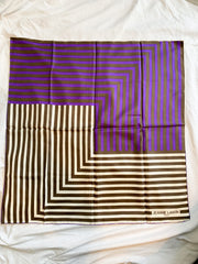 Purple Stripe Black and White Vintage Scarf, 1960's