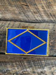 Royal Blue & Gold Box Clutch, 1960's