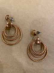 Gold Circle Drop Earrings