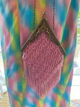Load image into Gallery viewer, 1920’s pink beaded purse with cherubs