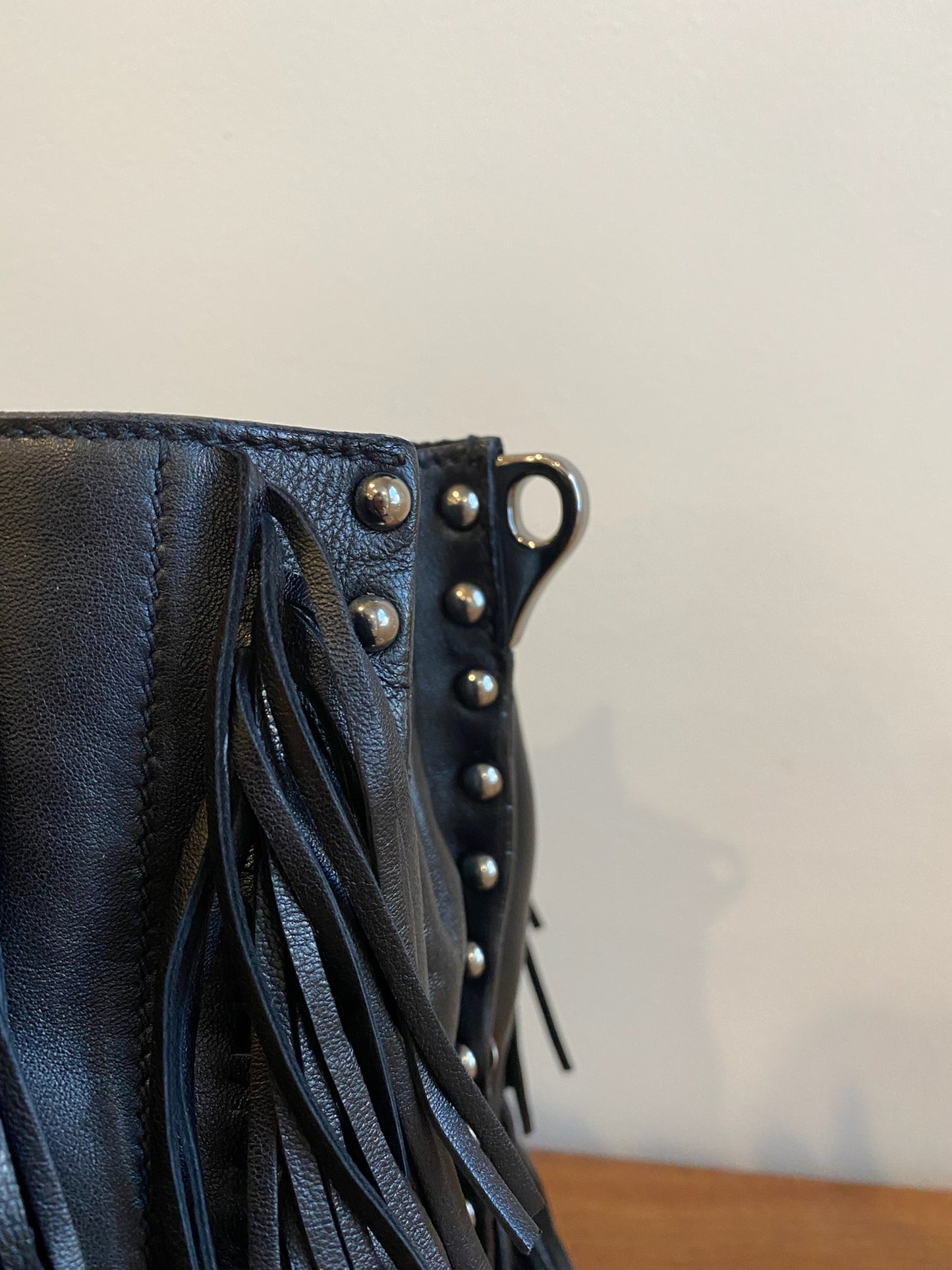 Prada Nappa Fringe Tote Nero Black