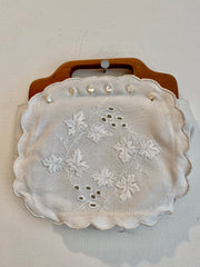 White Eyelet Clutch