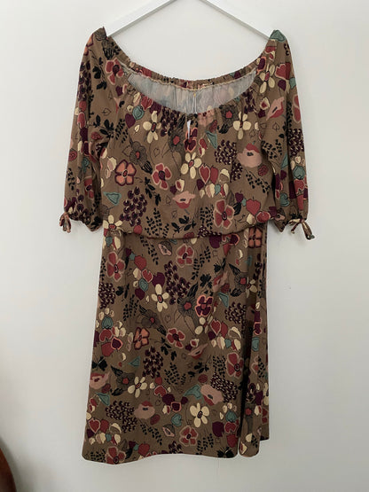 Off the shoulder brown dress, 1960’s