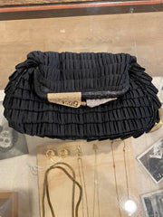 Fendi, Rhinestone Black Satin Clutch, 8