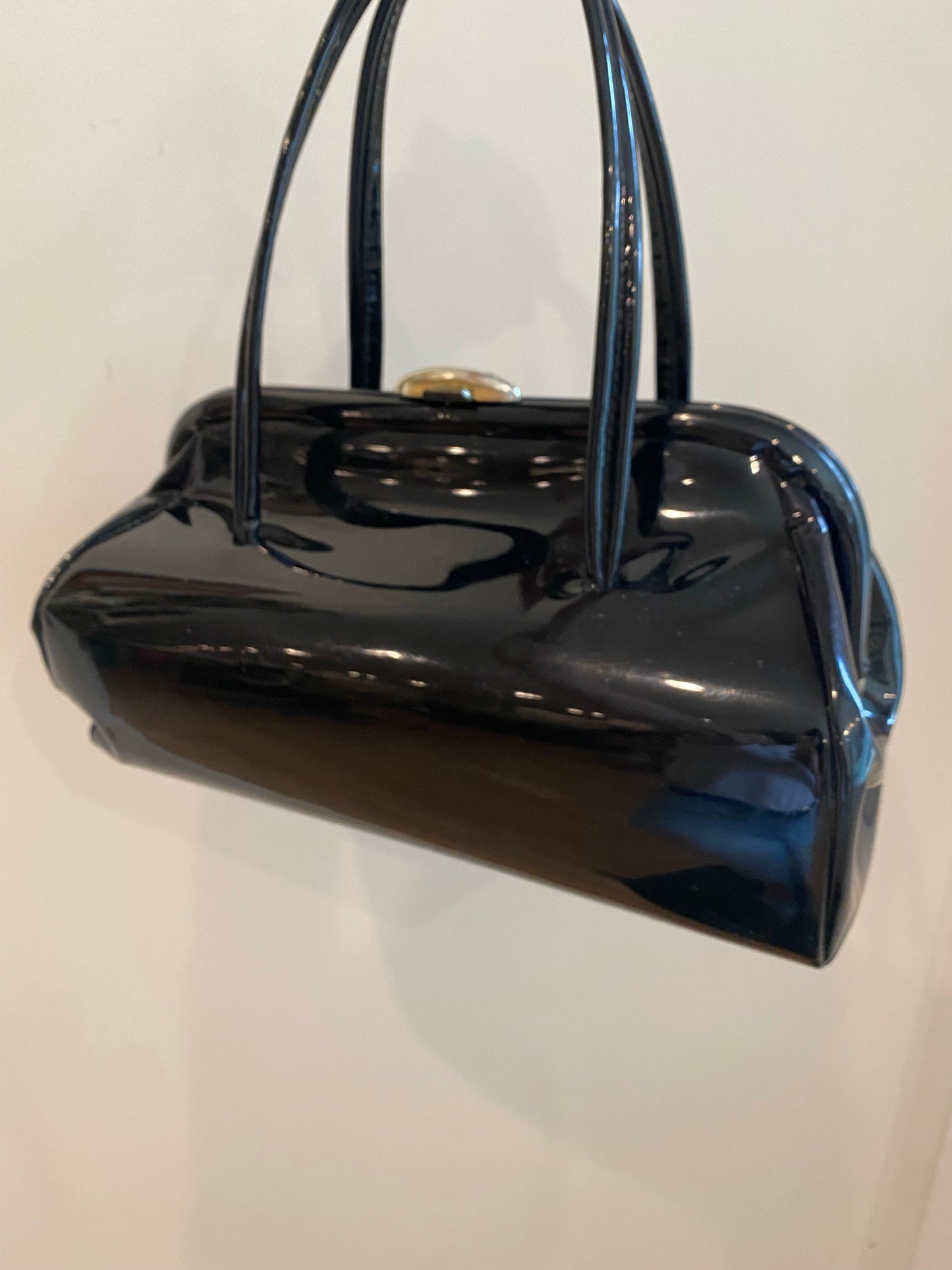 Black Patent Leather Bag, 1950's