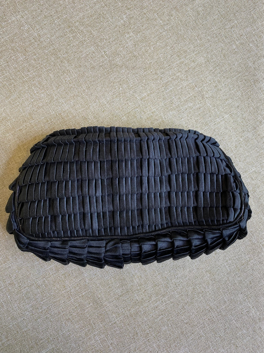 Fendi, Rhinestone Black Satin Clutch, 8