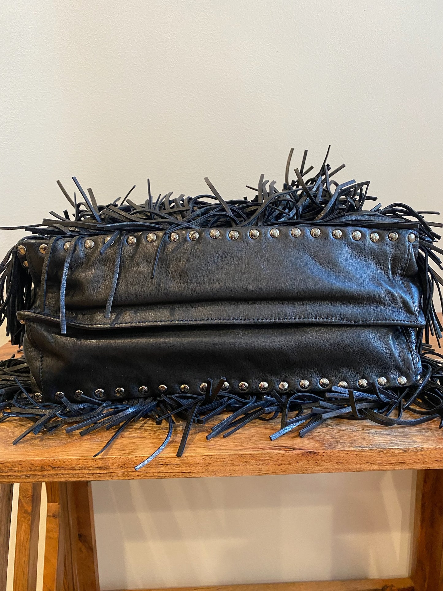 Prada Nappa Fringe Tote Nero Black