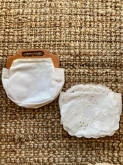 White Eyelet Clutch