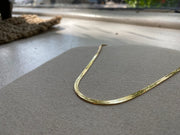 Thin Gold Herringbone Necklace