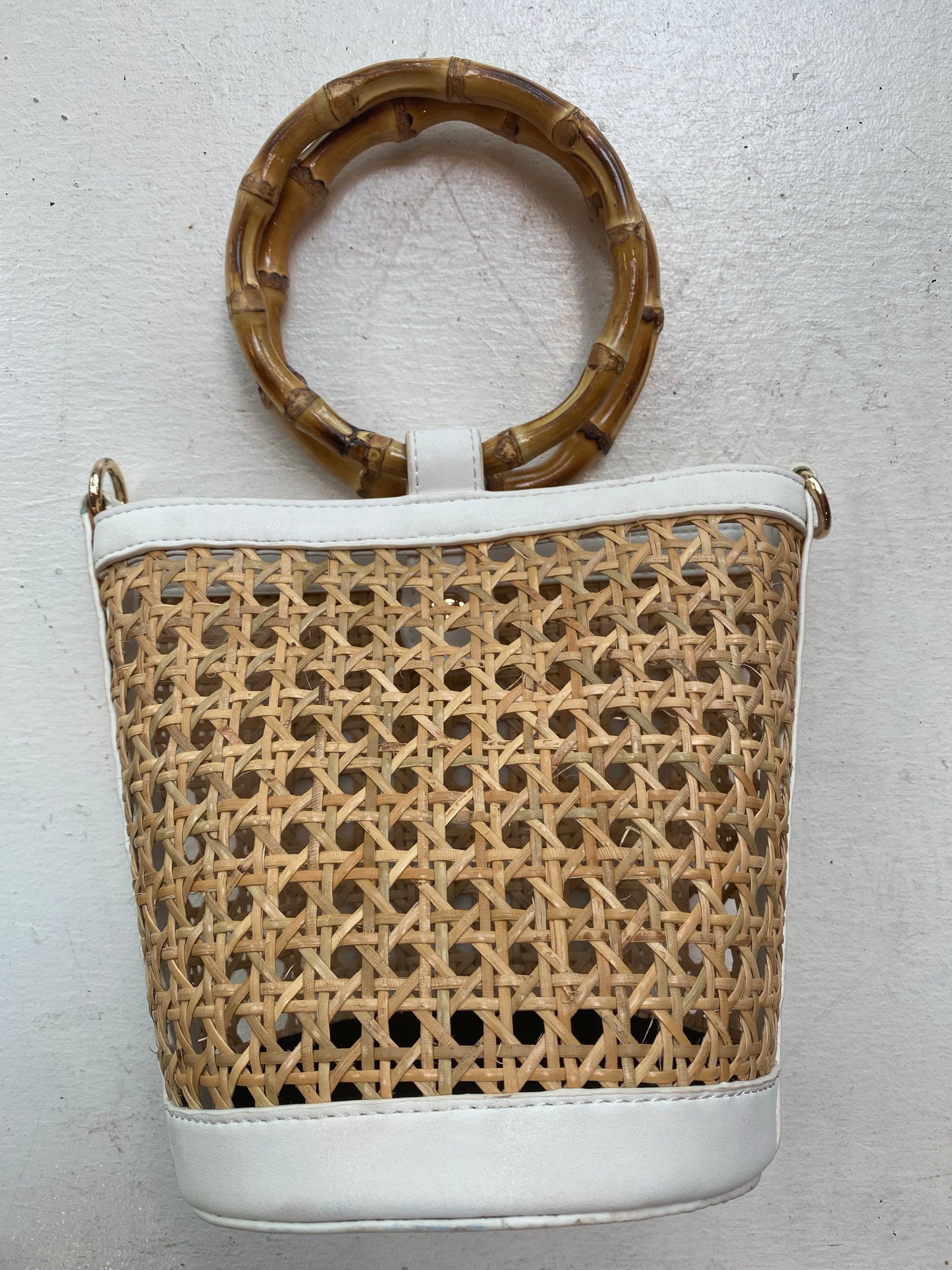 Mini Wicker Bag with Bamboo Handles