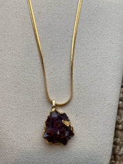 Amethyst Cluster with Hematite Inclusions Necklace