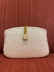 1960's White Woven Purse