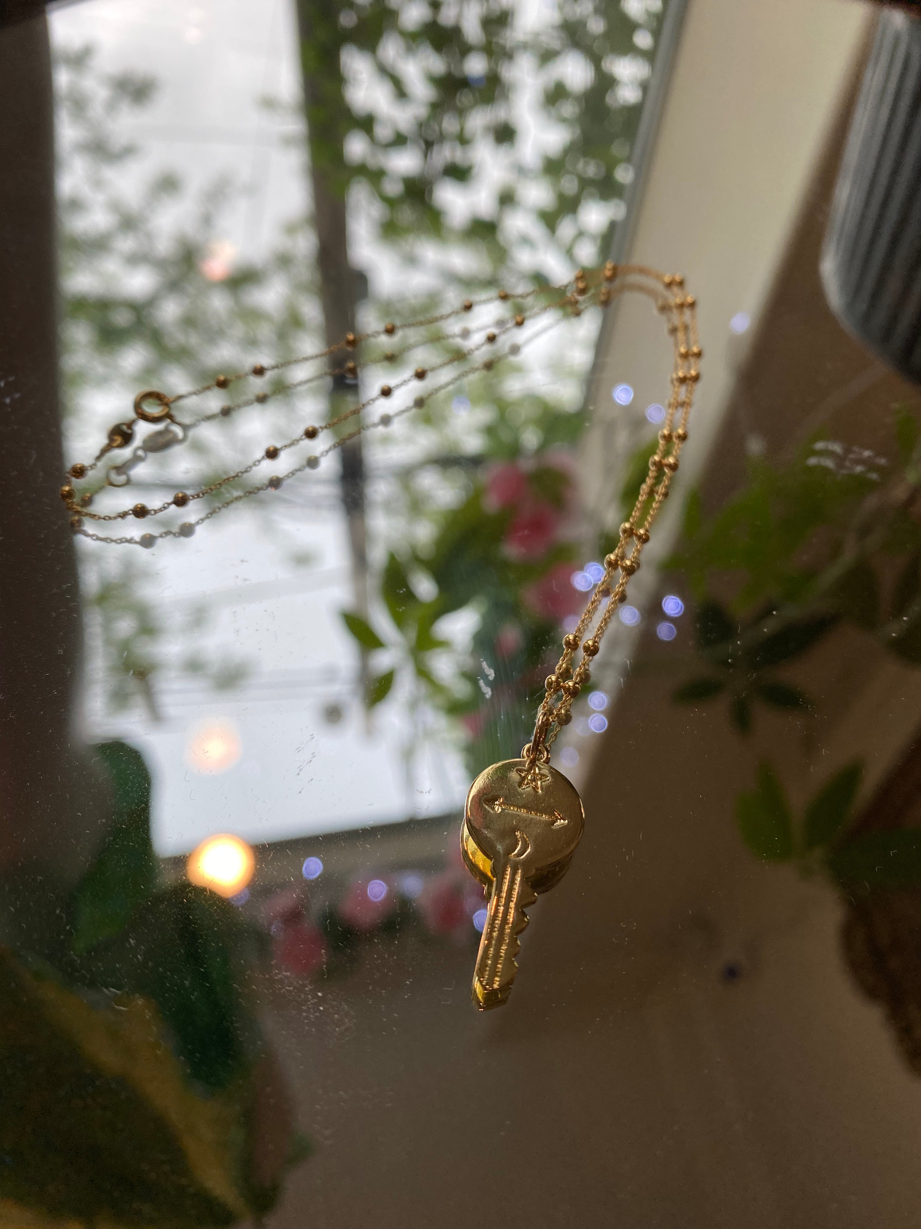 Free Your Mind Gold Filled Key Charm Necklace