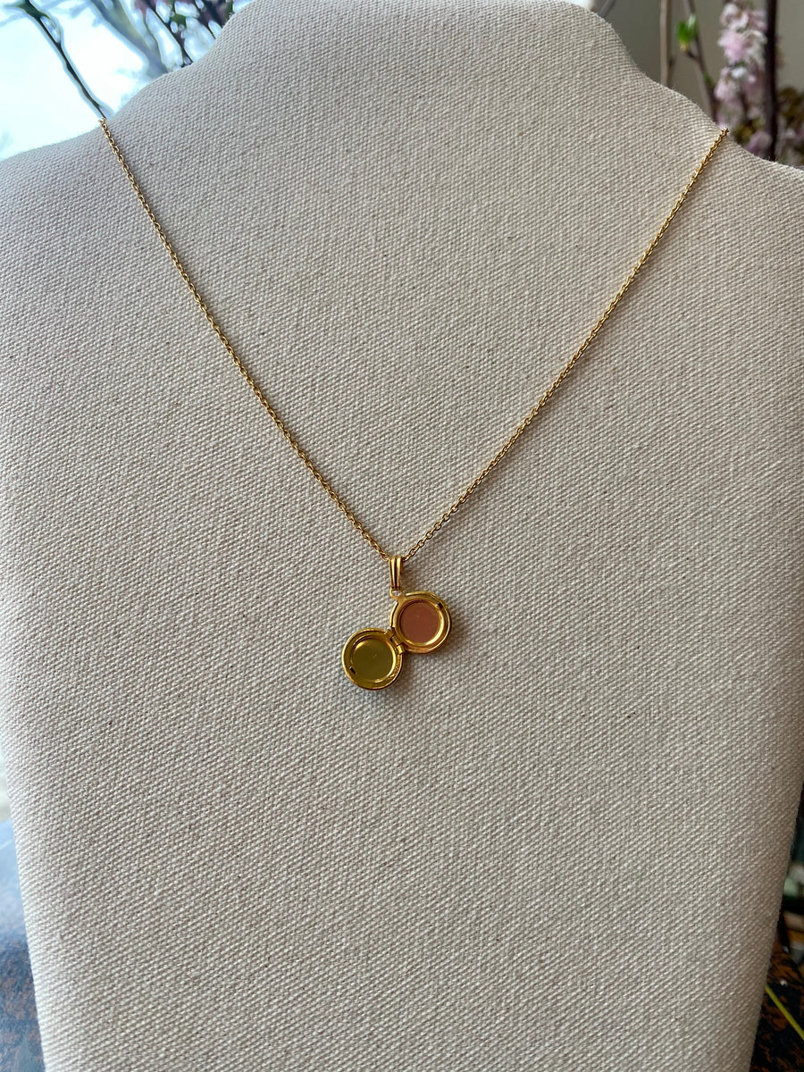 Emerald Floral Locket Necklace