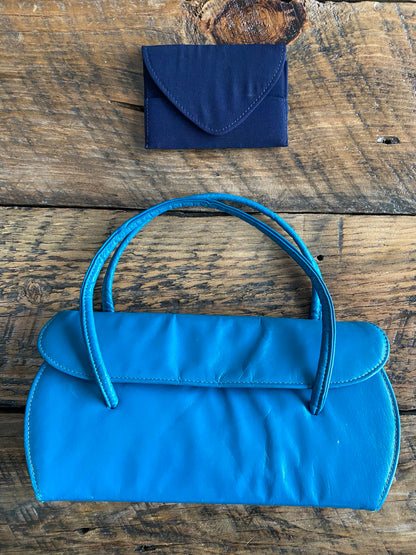Little blue leather handbag, 1960's