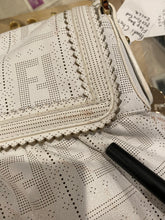 Load image into Gallery viewer, Fendi, Chef Flap Bag Perforated Zucca Leather Handbag, 3