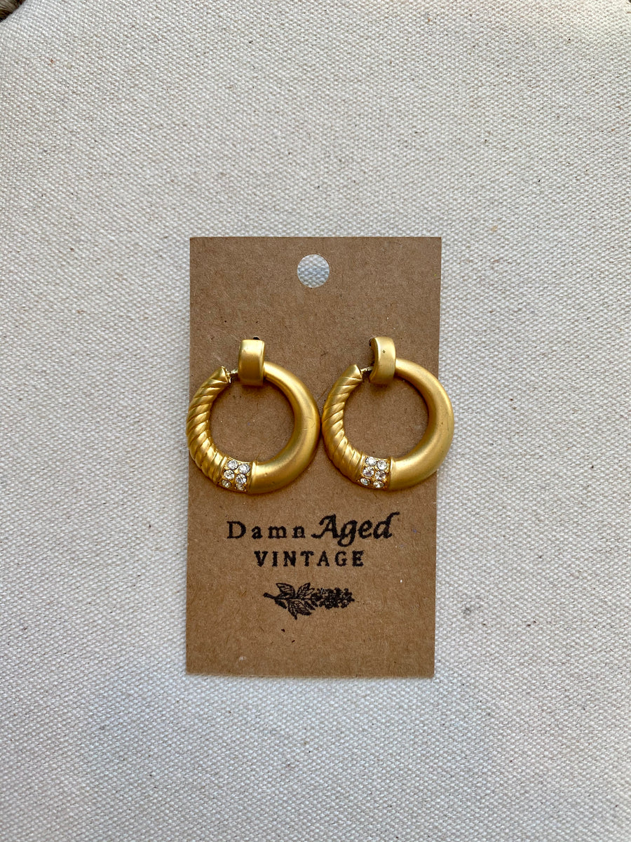 Brushed Gold Door Knocker Earring