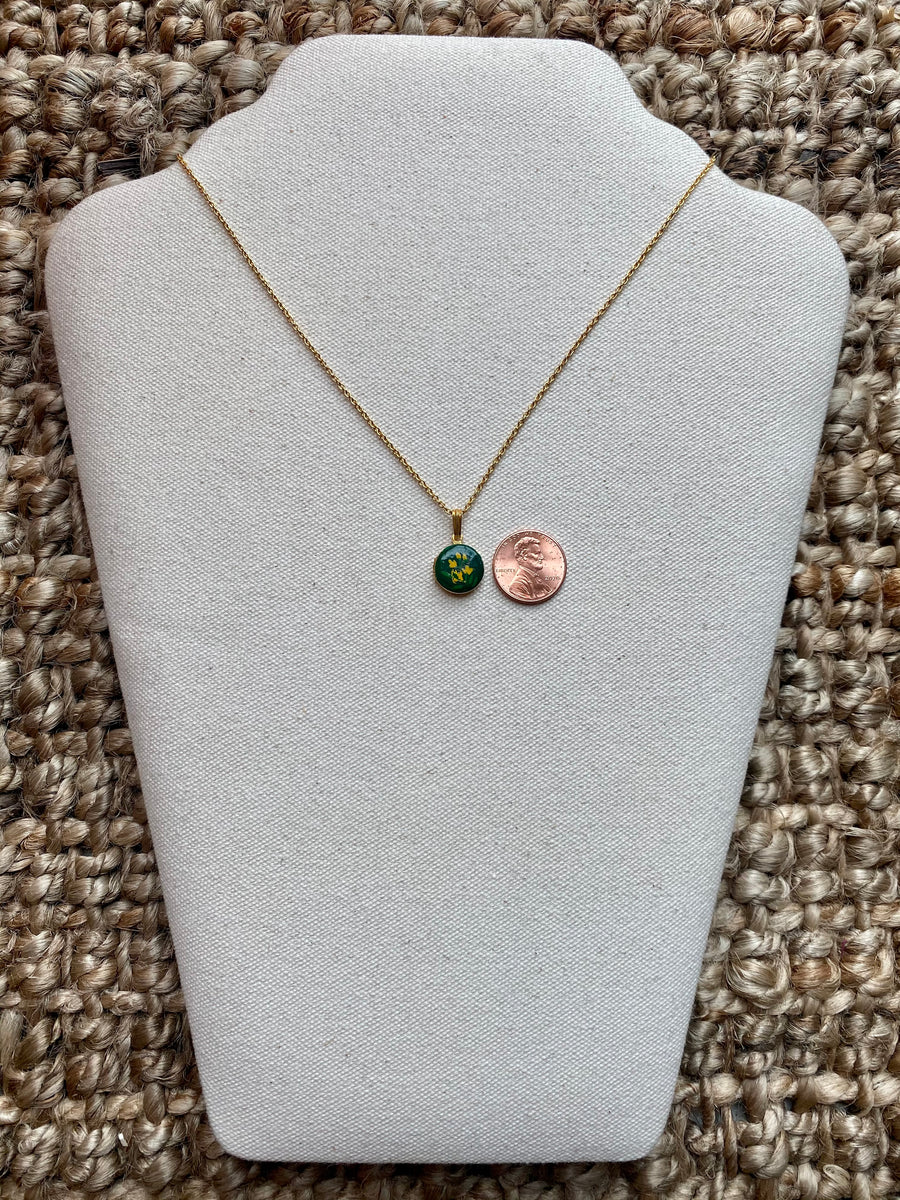 Emerald Floral Locket Necklace