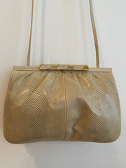 Vintage Susan Gail beige snakeskin clutch