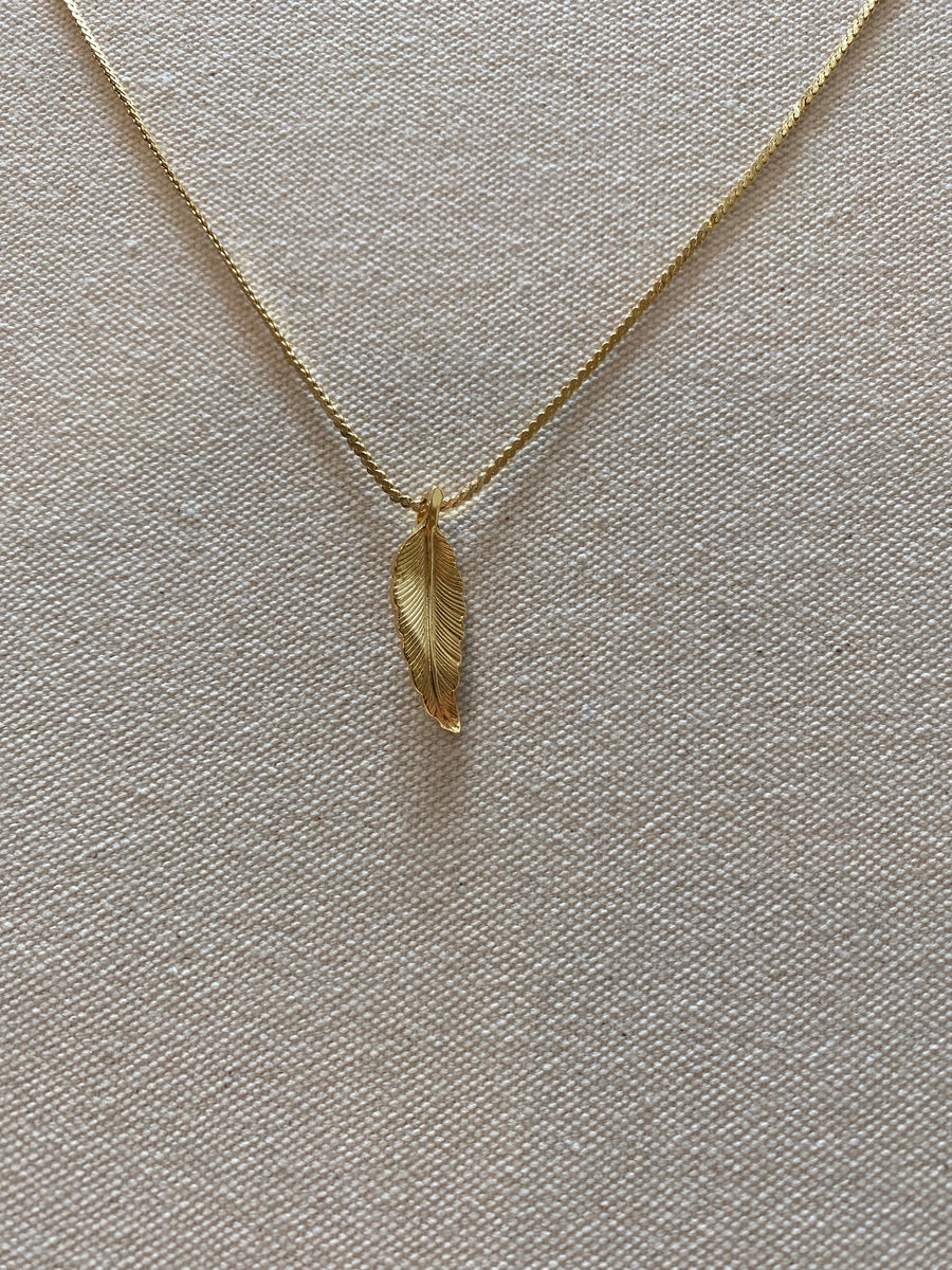 Gold Feather Necklace