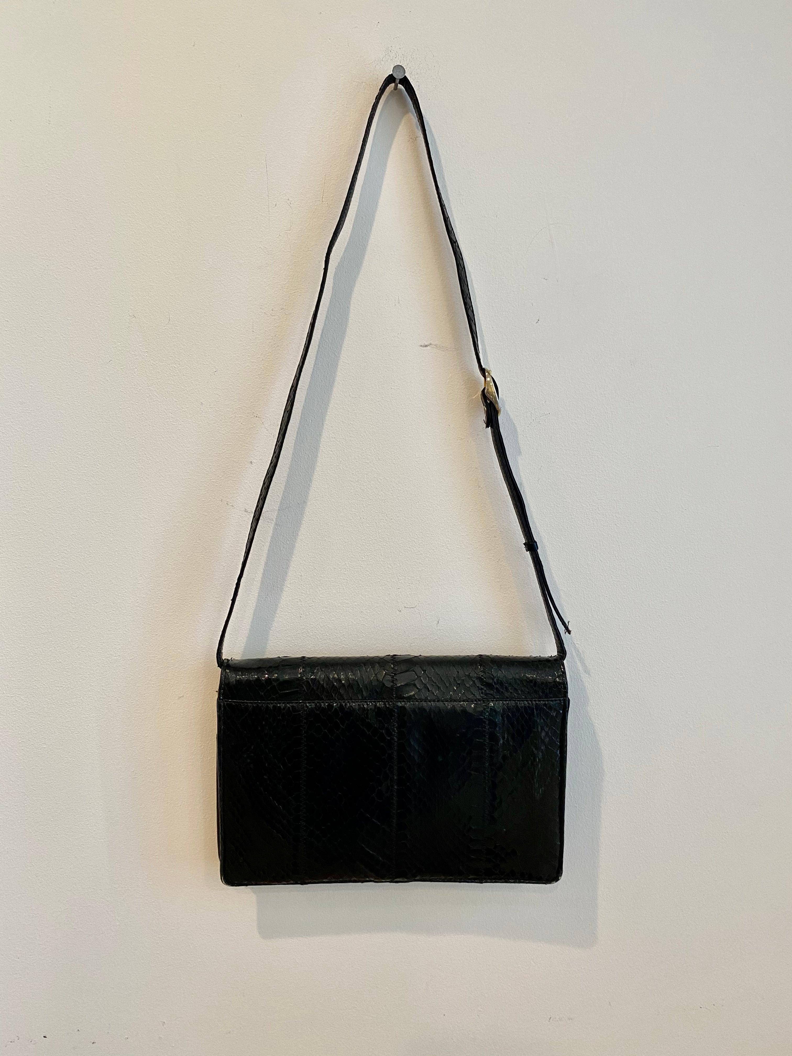 Black Snake Skin Handbag