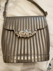 1970's Silver Stripe Elephant Purse