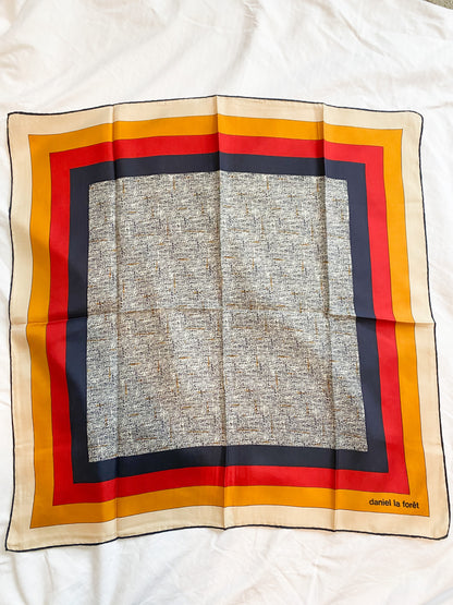 Interesting Stripe mod color combo vintage scarf, 1970's
