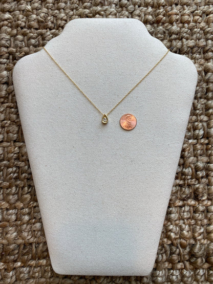Tiny Crystal Drop Necklace