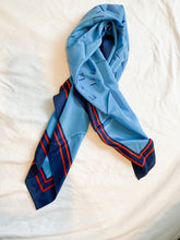 Load image into Gallery viewer, Abstract blue and red vintage scarf, 1970's
