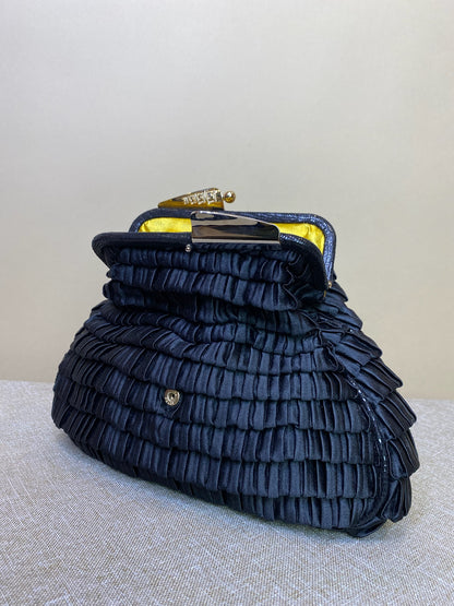 Fendi, Rhinestone Black Satin Clutch, 8