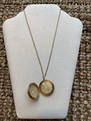 Floral Gold Filled Locket Necklace