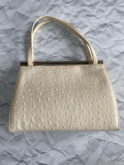 Faux off white leather Purse, 1950's
